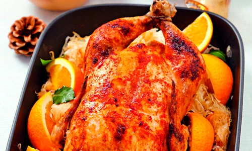 Chicken with oranges and sauerkraut for Christmas dinner jpeg