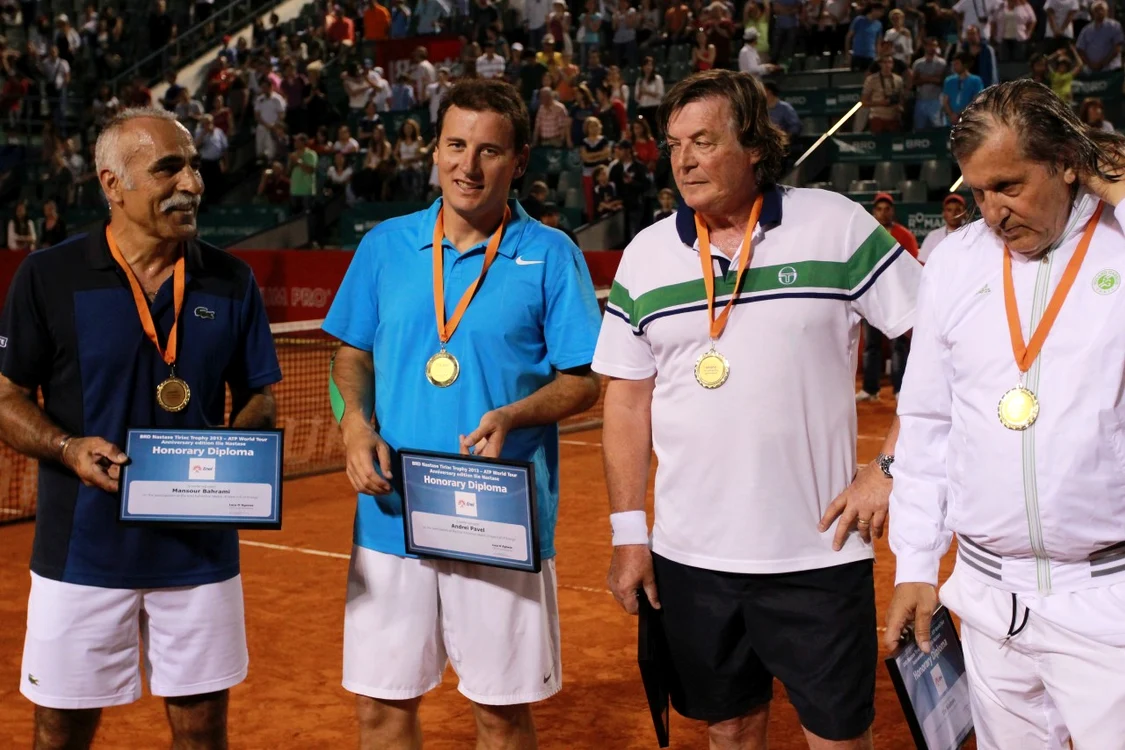 Mansour Bahrami, Andrei Pavel, Adriano Panatta și Ilie Năstase, în 2013 (Foto: Marian Burlacu)