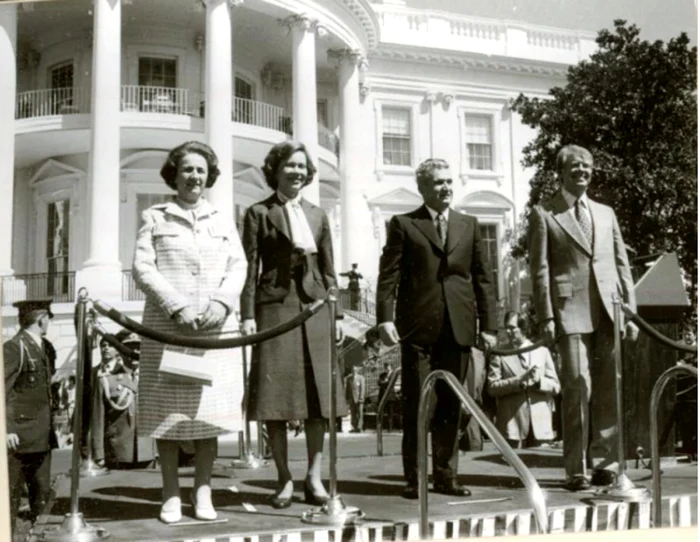 Nicolae şi Elena Ceauşescu în 1978. A doua întâlnire cu preşedintele SUA, Jimmy Carter