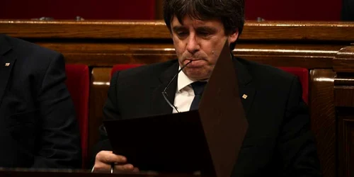 Carles Puigdemont - discurs Parlament Catalonia / FOTO Guliver / GettyImages / 10 oct 2017