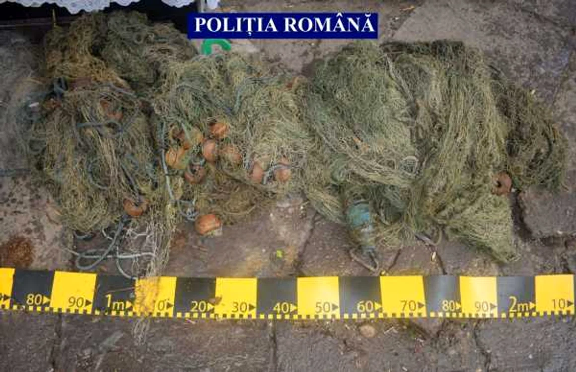 Uneltele interzise cu care cei patru bărbaţi mergeau la pescuit FOTO IPJ Călăraşi