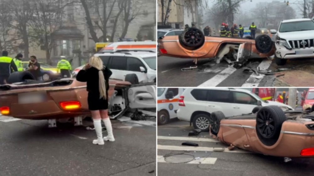 Bolid de lux răsturnat în Ploiești. Poliția confirmă că la volan se afla o tânără băută și fără permis de conducere