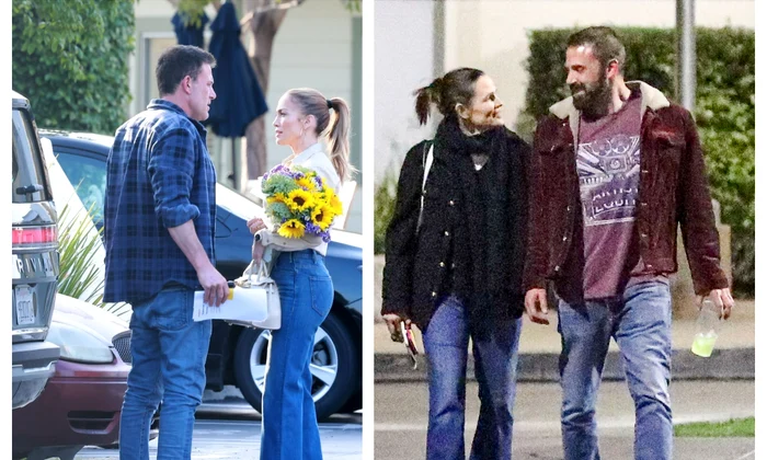 Ben Affleck cu Jennifer Garner și Jennifer Lopez jpg
