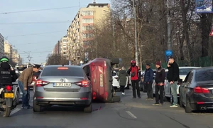 Accident pe Ștefan cel Mare, in București FOTO Facebook / Infotrafic 