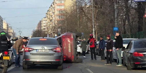 Accident pe Ștefan cel Mare, in București FOTO Facebook / Infotrafic 