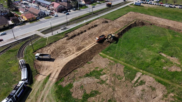 Șantierul stadionului Eroii Timișoarei FOTO PMT