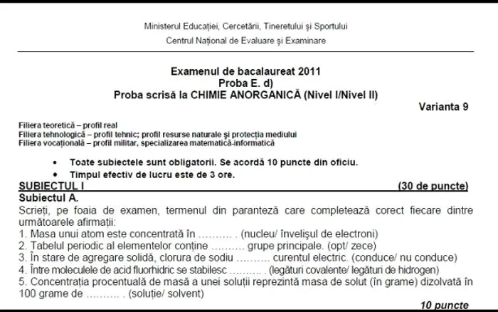 Chimie anorganică