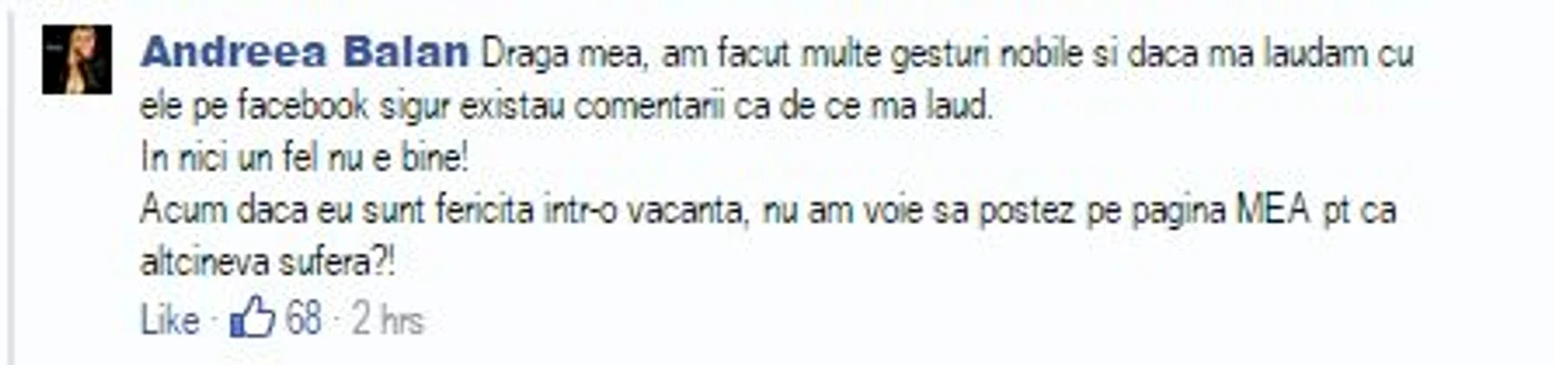 Ce le-a răspuns Andreea Bălan fanilor