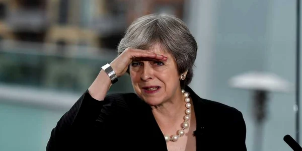 Theresa May reacţionează în timpul unui discurs cu privire la Brexit în Belfast Irlanda de Nord FOTO Guliver Gettyimages Charles McQuillan