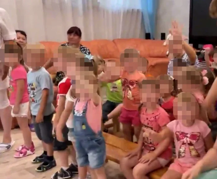 Copii ucraineni de vârstă mică au fost separați de părinți și duși în aceste tabere FOTO Telegram
