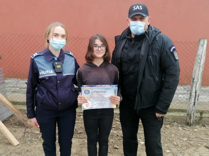 Gabriela îşi doreşte să devină poliţistă Foto: Poliţia Gorj