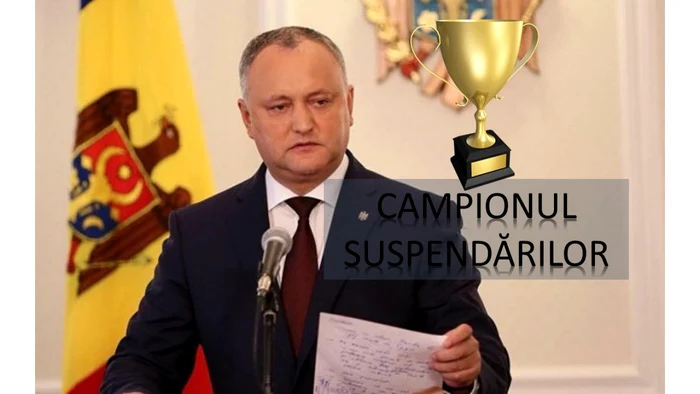 Igor Dodon a fost suspendat pentru a treia oară din funcţia de preşedinte al Republicii Moldova