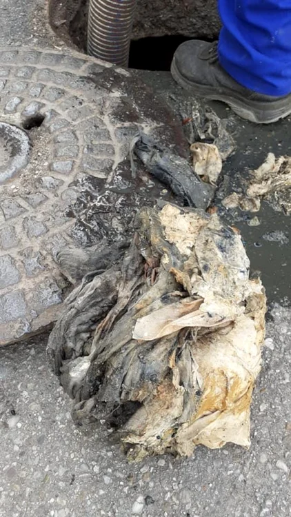 Pelicula de grăsime atrăge noi resturi. Foto: SEdC Mioveni