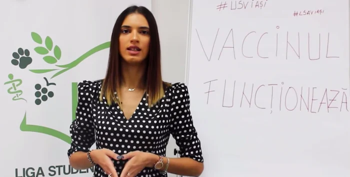 Adriana Trandaf, reprezentanta Ligii Studenţilor Agronomi şi Veterinari FOTO Captură de ecran/USV Iaşi