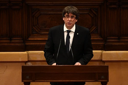 Carles Puigdemont - discurs Parlament Catalonia / FOTO Guliver / GettyImages / 10 oct 2017