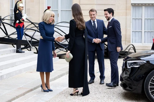 Emmanuel Macron și Brigitte alături de Prințul Hussein și Prințesa Rajwa