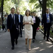 Maia Sandu si Emmanuel Macron FOTO AFP 