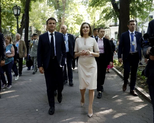 Maia Sandu si Emmanuel Macron FOTO AFP 