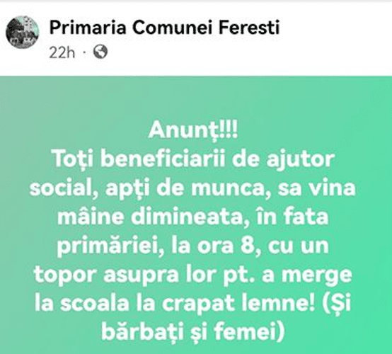 Primăria din România care își cheamă asistații social la muncă cu topoarele. Motivul mobilizării inedite