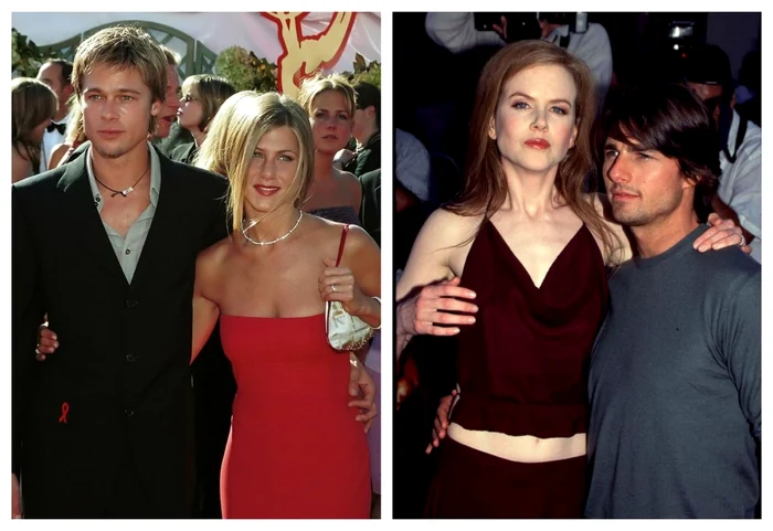 Jennifer Aniston şi Brad, dar şi Tom Cruise şi Nicole Kidman au suferit din dragoste (Foto: Profimedia, Getty Images).