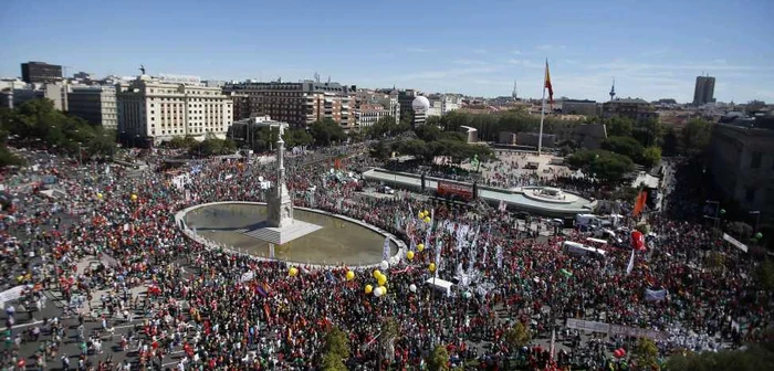 Centrul Madridului s-a umplut de sindicalişti FOTO Reuters