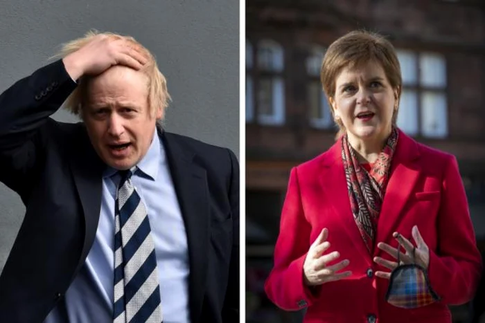 Premierul britanic Boris Johnson ;i cel al Scotiei, Nicola Sturgeon