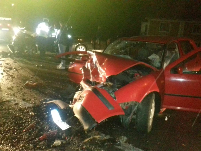 Accidentul a avut loc în Drăgoieni FOTO: ISU Gorj