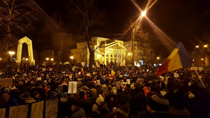Imagine de la protestul de la Galaţi, din 1 februarie 2017 FOTO Andrei Velea