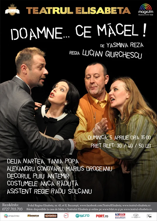 Alexandru Conovaru joacă în piesa „Doamne, ce măcel!”, alături de Delia Nartea, Tania Popa și Marius Drogeanu