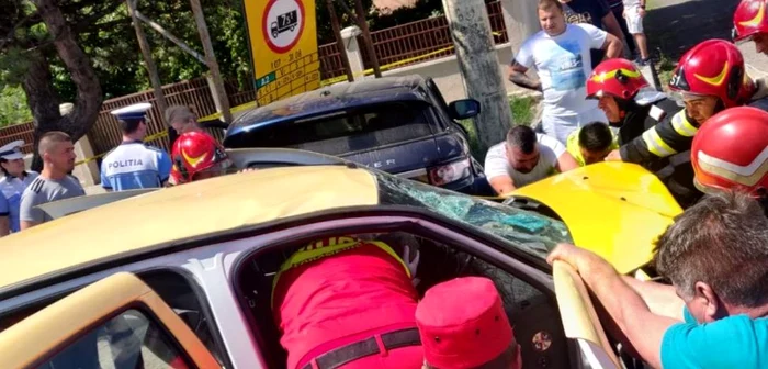 Accident cumplit la Feteşti, provocat de o femeie FOTO ISU/IPJ Ialomiţa