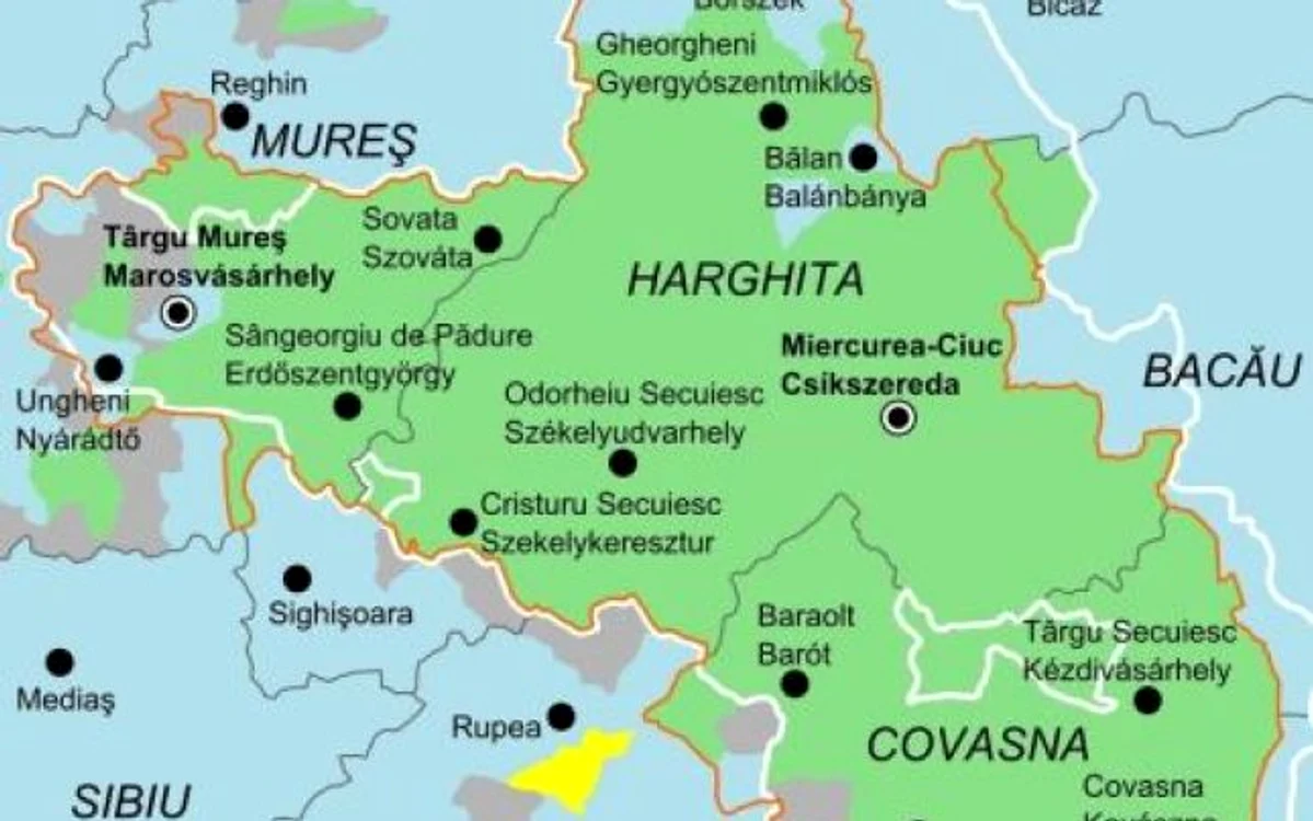 Harta Ţinutului Secuiesc în varianta secuilor