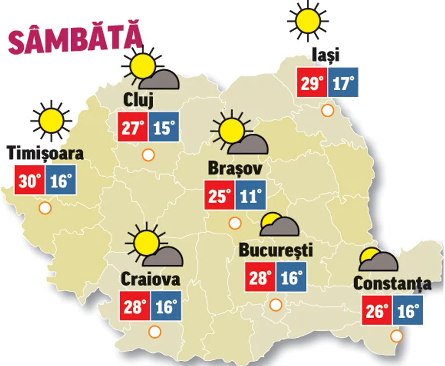 Prognoza meteo 4 iulie anunță că vor cădea precipitații în sudul și sud-estul țării