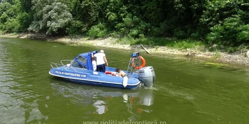 Migrant salvat de la înec FOTO Poliţia de Frontieră