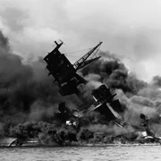 The USS Arizona (BB 39) burning after the Japanese attack on Pearl Harbor   NARA 195617   Edit jpg