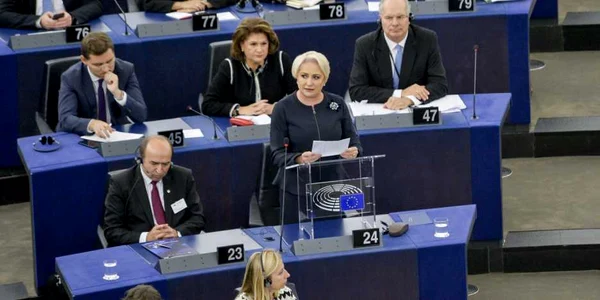 Viorica Dancila la Parlamentul European. FOTO www.europarl.europa.eu