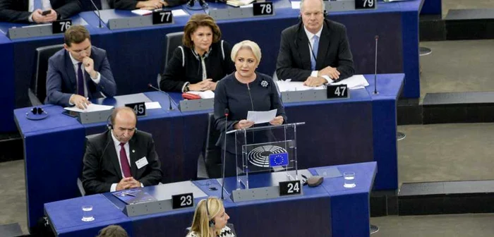 Viorica Dăncilă a avut un discurs agresiv în faţa liderilor europeni de la Strasbourg. Foto: European Parliament.