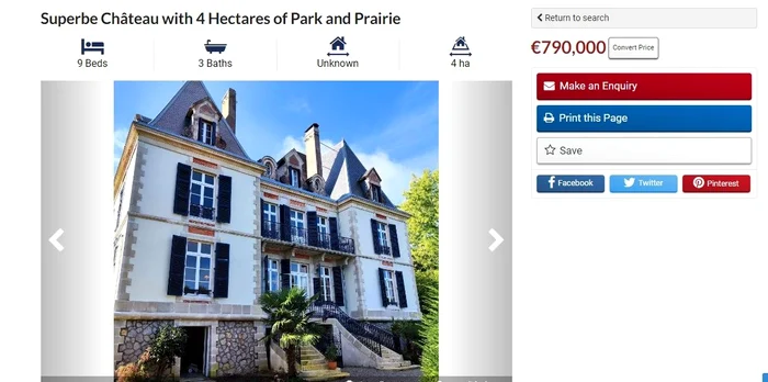 Castel în Franța la sub 800.000 de euro. FOTO: French Property