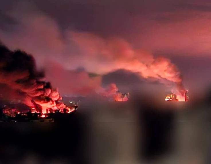 Explozii și incendii în urma unui atac rusesc la Kiev FOTO: X