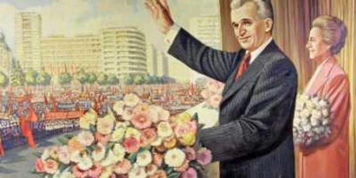 Una dintre mostrele cultului personalităţii lui Ceauşescu