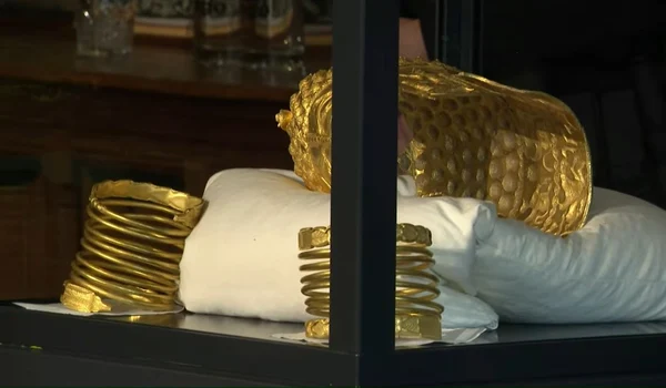 Coiful de la Coțofenești și două brățări dacice au fost recuperate (© captură video RTV Drenthe)