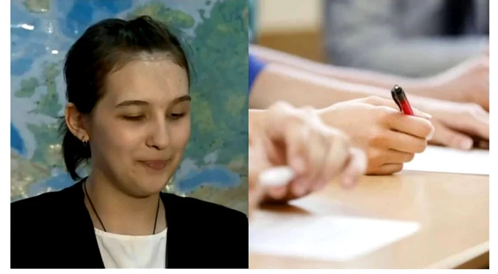 Cristina, tânăra nevăzătoare care a luat BAC-ul cu notă mare / foto: captură Digi 24