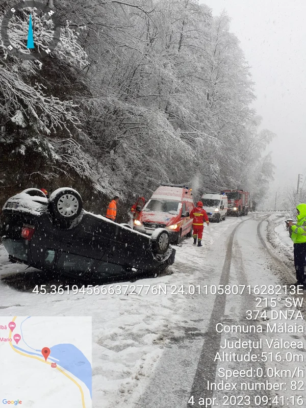 Accident pe Valea Lotrului în Malaia Vâlcea pe DN7A Sursă ISU Vâlcea jpeg