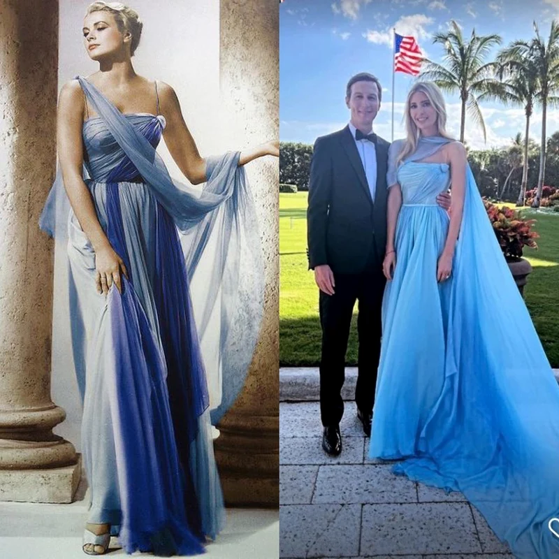 Ivanka Trump a purtat la nunta lui Tiffany Trump o rochie inspirata de celebra rochie a lui Grace Kelly din filmul "To Catch a Thief"