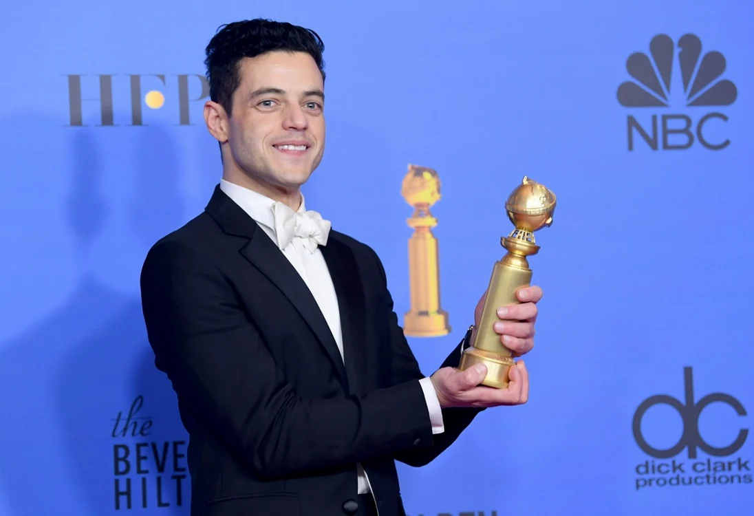 Rami Malek a câştigat Globul de Aur 2019 pentru portretizarea lui Freddie Mercury FOTO Guliver/Getty
