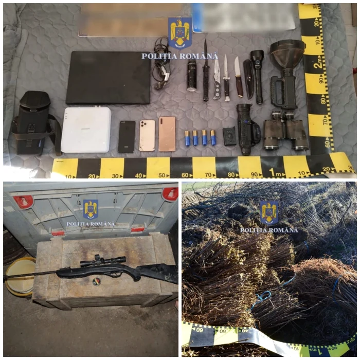 Polițiștii au găsit la percheziții obiecte interzise la deținere FOTO: IPJ Dolj