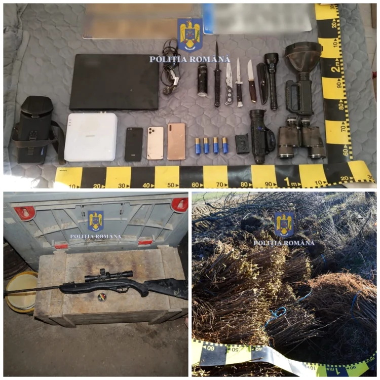 Polițiștii au găsit la percheziții obiecte interzise la deținere FOTO: IPJ Dolj