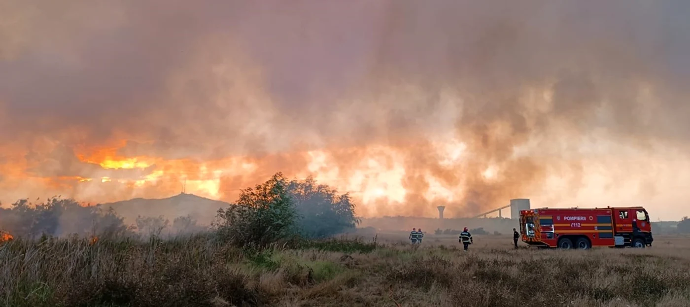Incendiu puternic de vegetație în Tulcea FOTO: Ziarul Amprenta