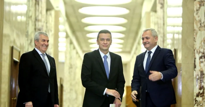 Liviu Dragnea - Sorin Grindeanu - Călin Popescu Tăriceanu - începuturi - ian 2017 / FOTO Mediafax Foto / Adrian Pîclişan