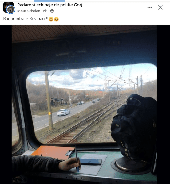 Echipaj radar anunțat de un mecanic de locomotivă. Fotografia care a stârnit amuzamentul șoferilor