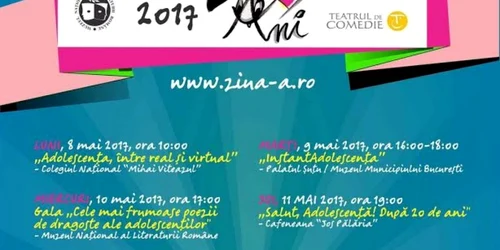 Afiş Festivalul „Ziua Adolescenţilor. Săptămâna Adolescenţilor”